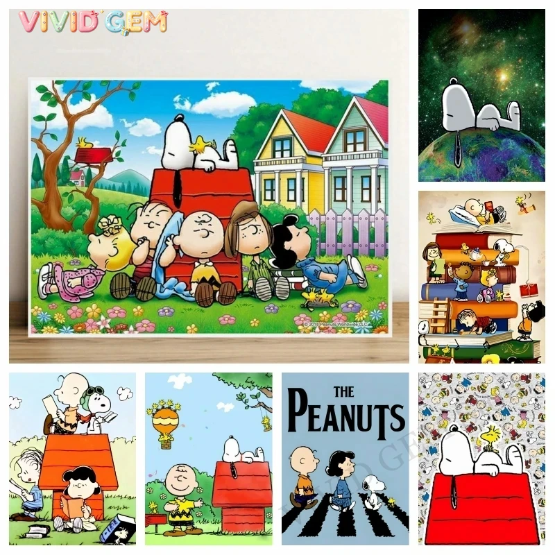 Photo Mosaic Print - VIVID GEM 2026 新しいかわいいスヌーピーの漫画犬 5D DIY