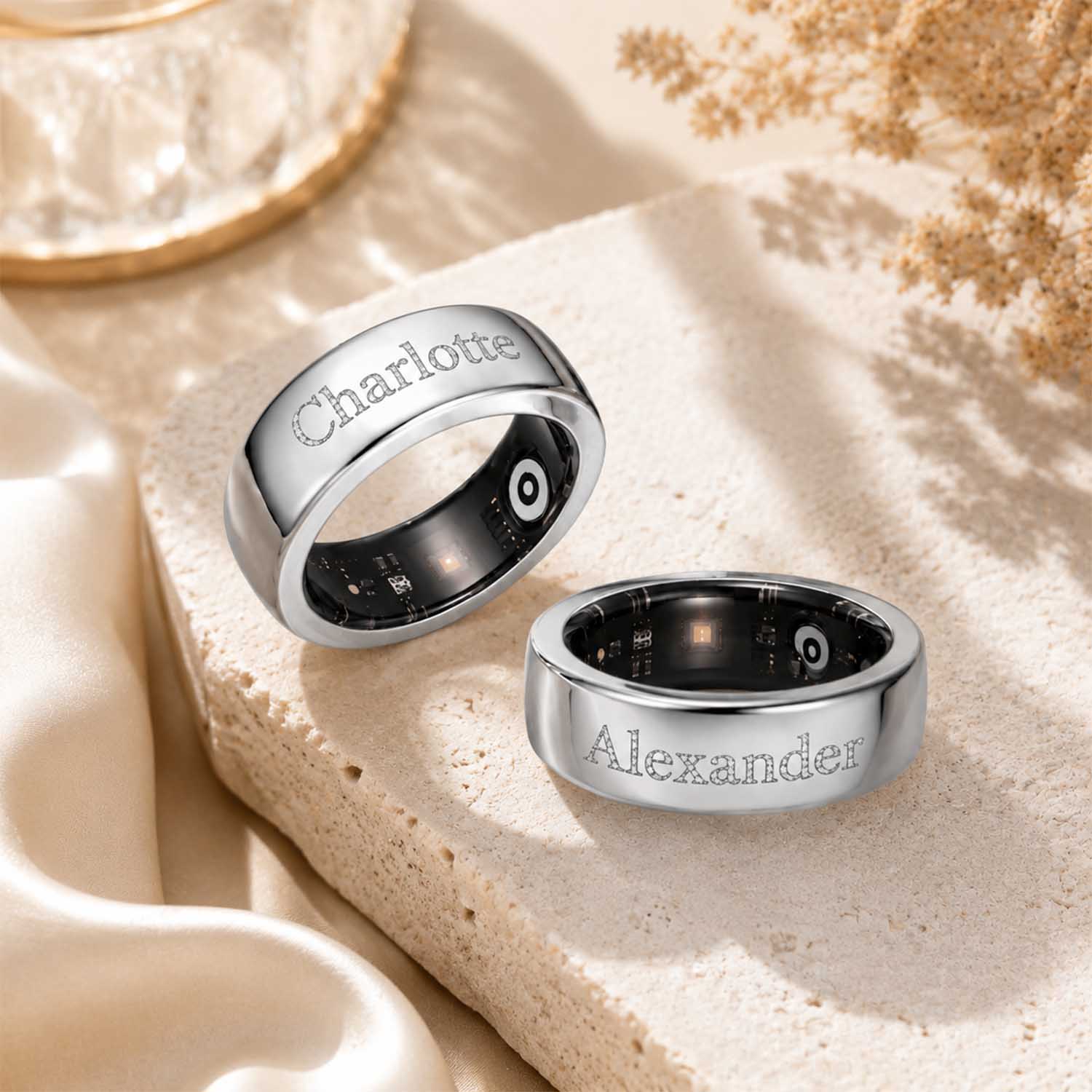 Qitianカスタムダイヤモンドネームスマートリングカバーは - Initial Ring Custom のレビューと価格