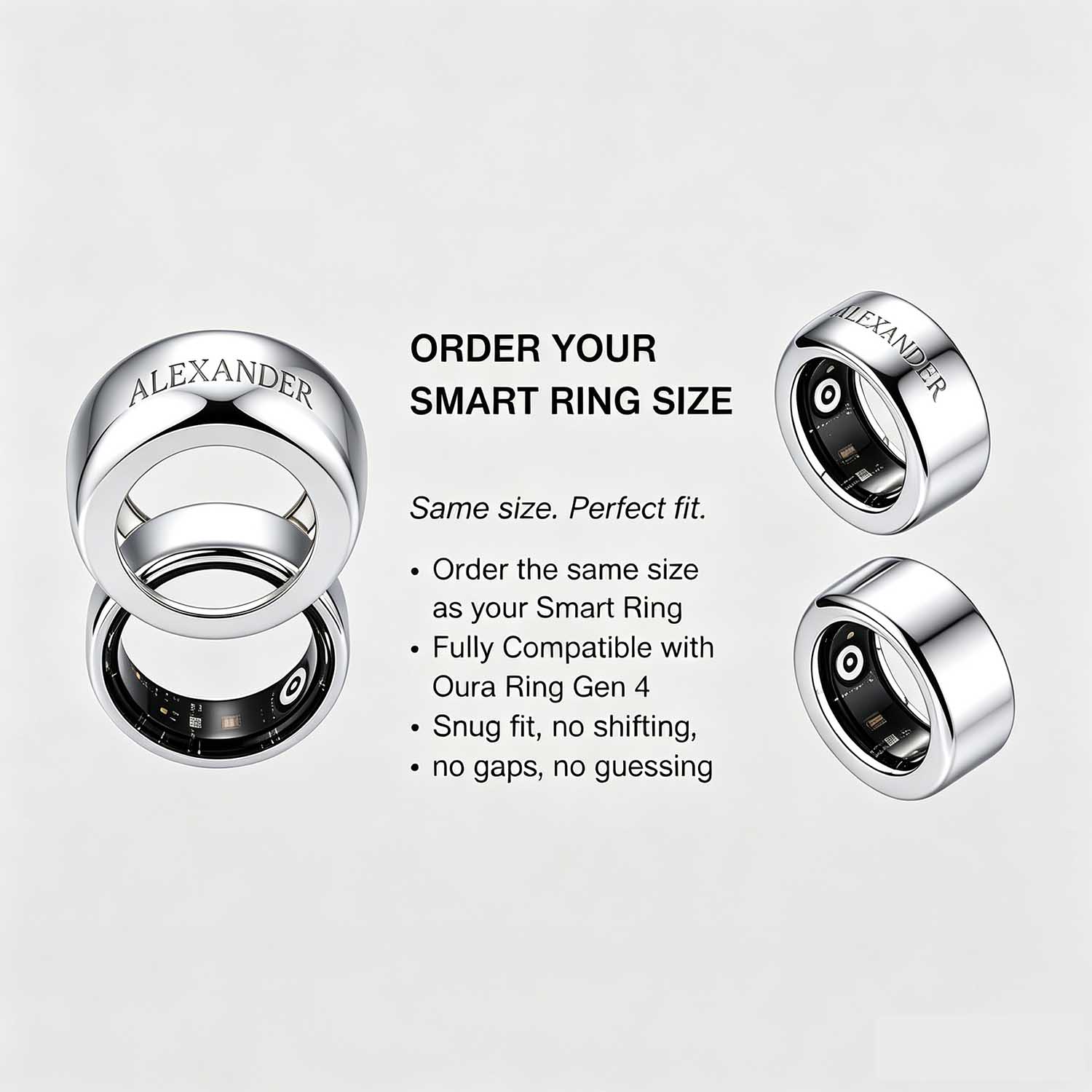 Qitianカスタムダイヤモンドネームスマートリングカバーは - Initial Ring Custom のレビューと価格