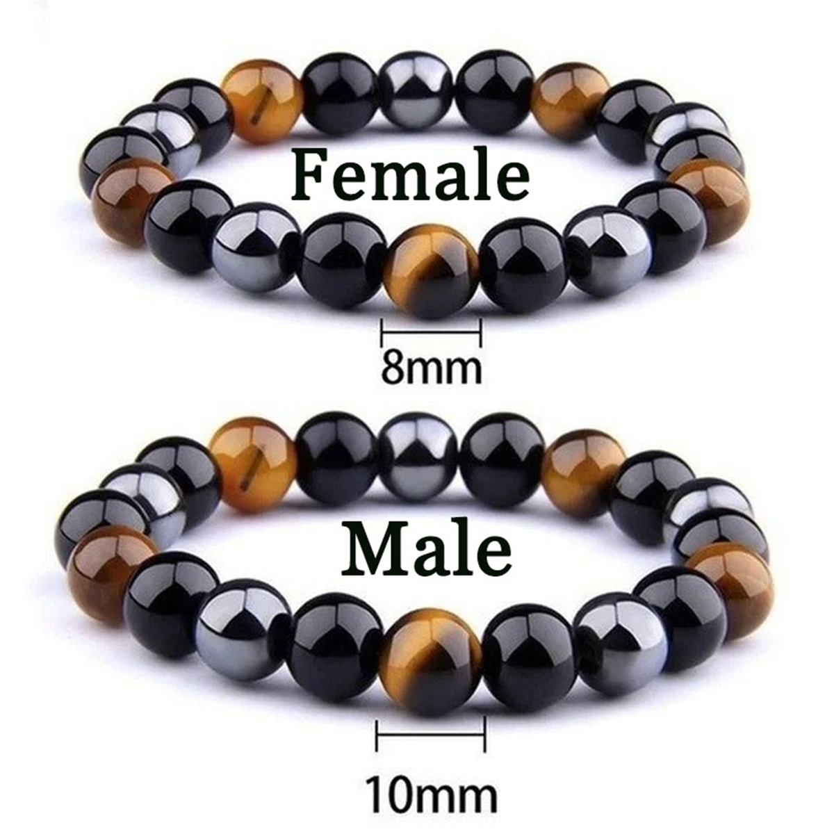 男性用ブレスレット 磁気ヘマタイト タイガーアイ ブラックオ - Coordinates Bracelet のレビューと価格